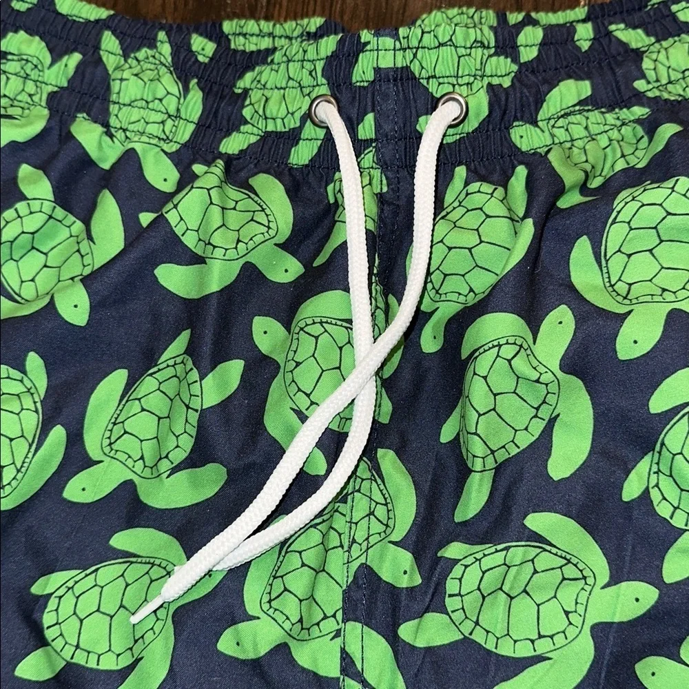 Trunks Green Turtle Print men’s Swim Shorts size large